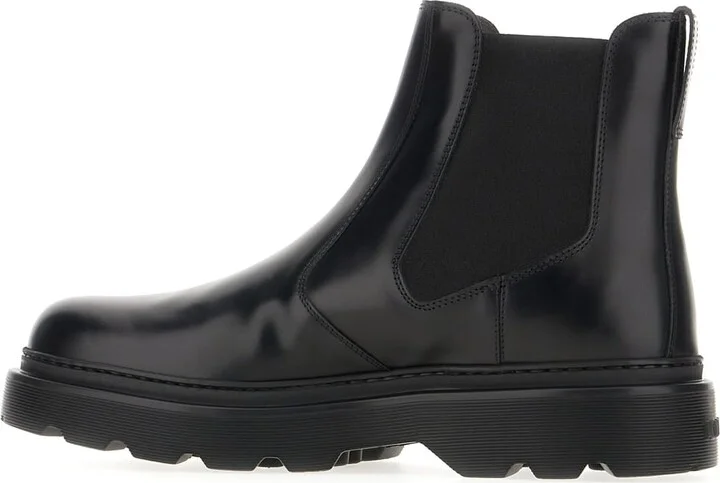Side Stretch Leather Boots - Image 3