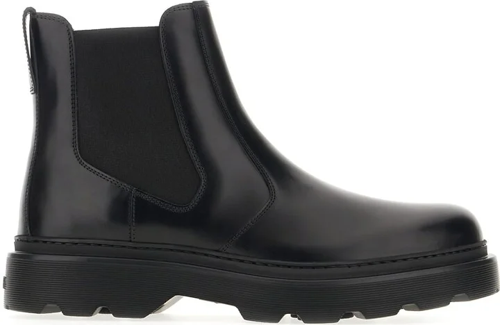 Side Stretch Leather Boots