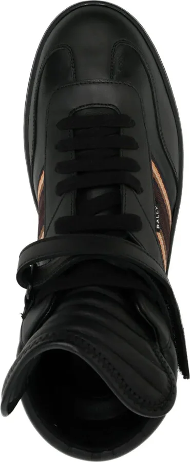 Side-Stripe Leather High-Top Sneakers - Image 4