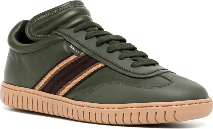 Side-Stripe Leather Low-Top Sneakers - Image 2