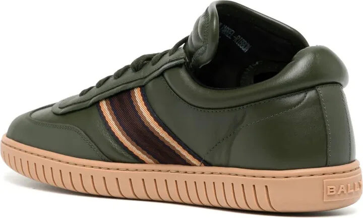 Side-Stripe Leather Low-Top Sneakers - Image 3