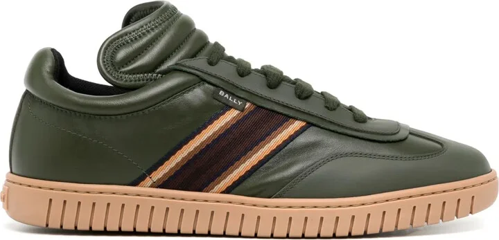 Side-Stripe Leather Low-Top Sneakers