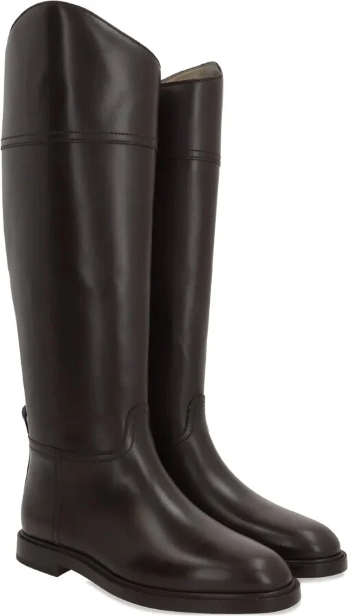 Side-Zip Calf Leather Boots - Image 2