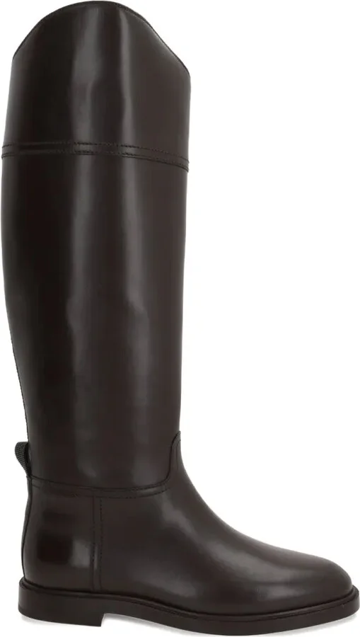 Side-Zip Calf Leather Boots