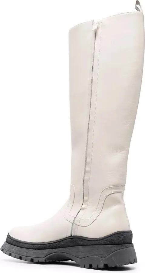Side Zip Leather Boots - Image 3