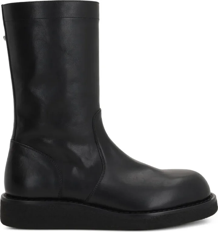 Side-Zip Round-Toe Boots