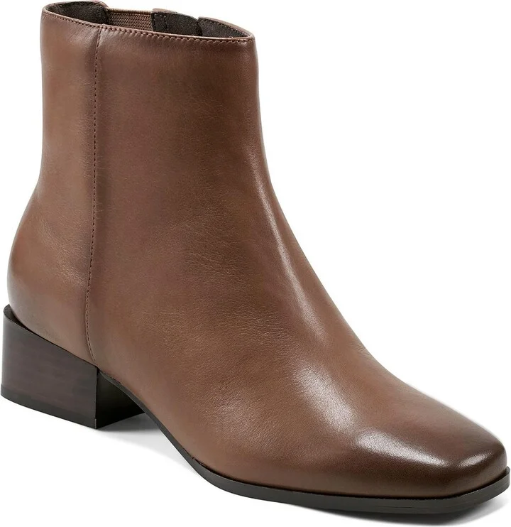 Sidney Womens Zipper Leather Booties