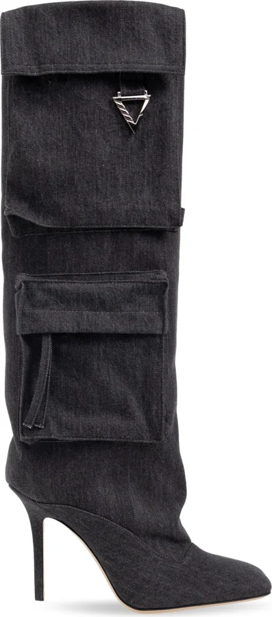 ‘Sienna’ Heeled Ankle Boots, , Navy - Blue