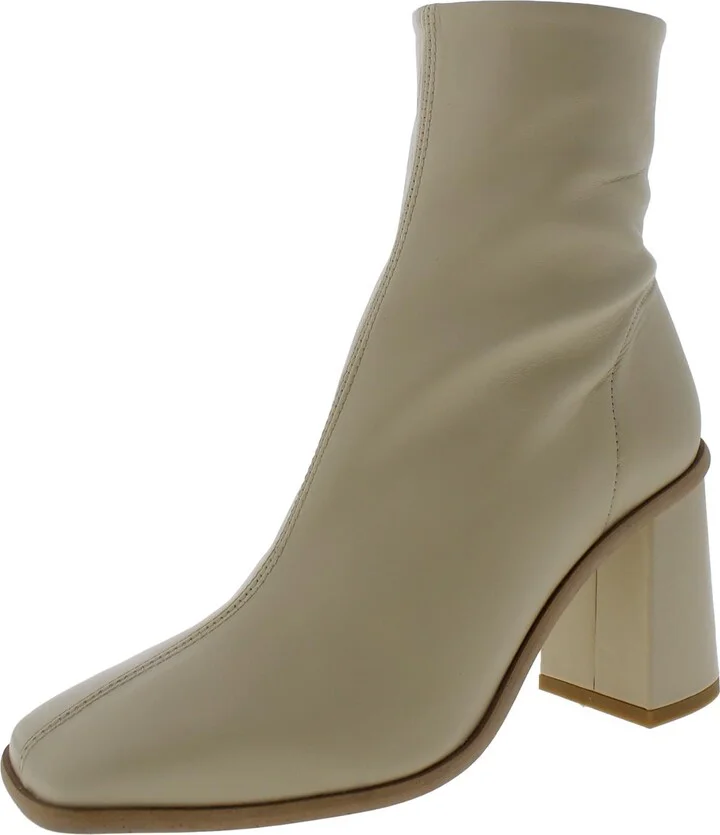 Sienna Womens Leather Square Toe Ankle Boots