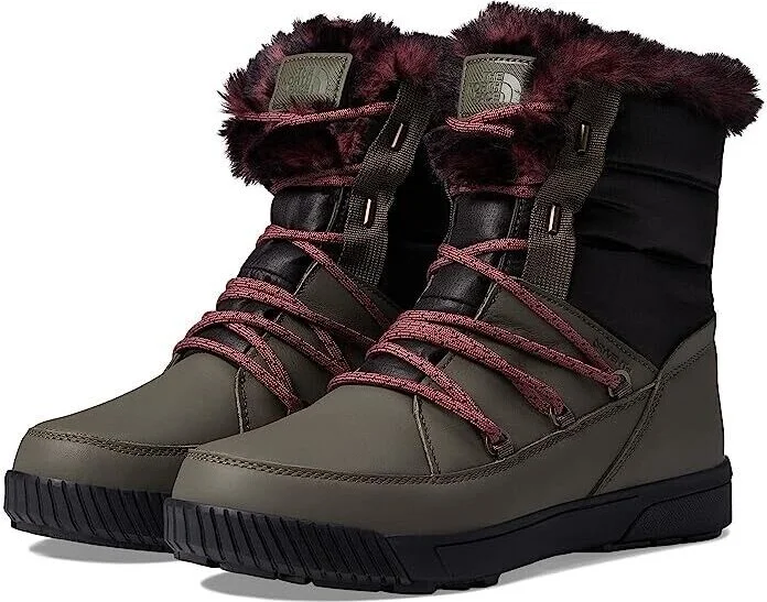 Sierra Luxe Women New Taupe Green Waterproof Winter Boots ZPO2396