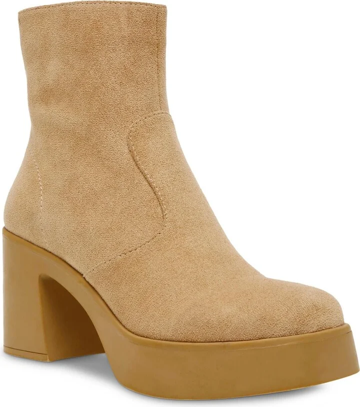 Sierra Womens Faux Suede Platform Ankle Boots