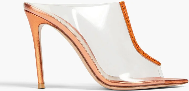 Sigma crystal-embellished PVC mules