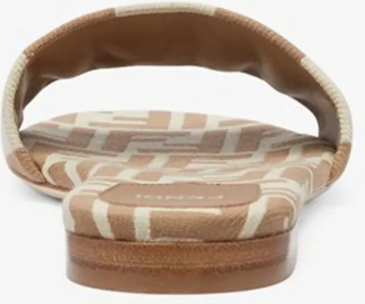 Signature Beige fabric slides - Image 3
