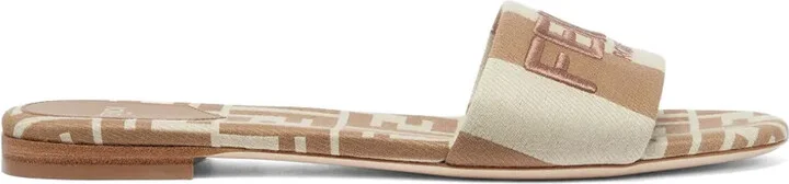 Signature Beige fabric slides