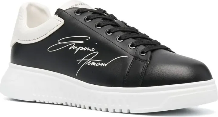 Signature Logo-Print Leather Sneakers - Image 2