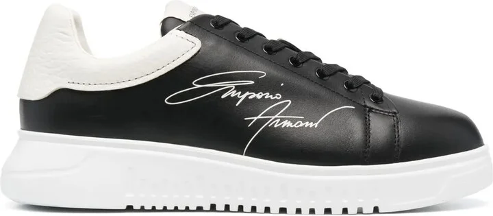 Signature Logo-Print Leather Sneakers