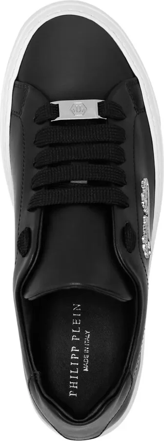 Signature-print leather sneakers - Image 3