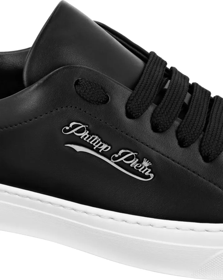 Signature-print leather sneakers - Image 4