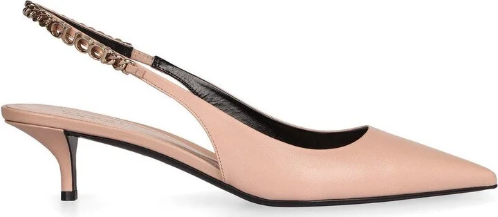 Signoria Logo Plaque Slingback Pumps