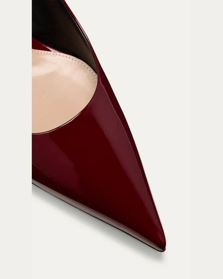 Signoria Patent Logo Chain Kitten Pumps - Image 5