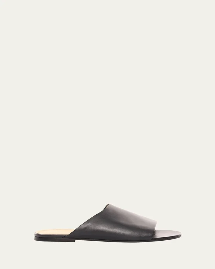 Signum Calfskin Flat Slipper Sandals