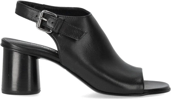 Silk Black Heeled Sandal