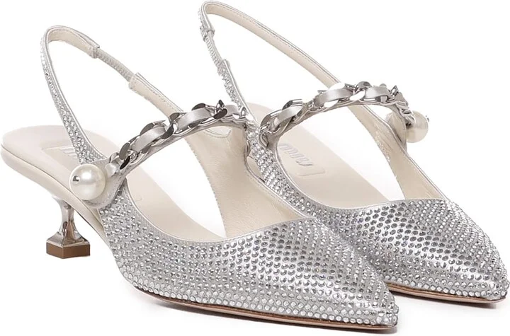 Silk Blend Slingback With Applications - Image 2