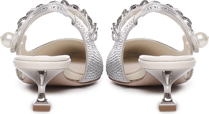 Silk Blend Slingback With Applications - Image 3
