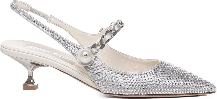 Silk Blend Slingback With Applications