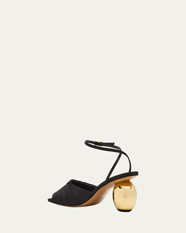 Silk Sculptural Sandals - Image 5