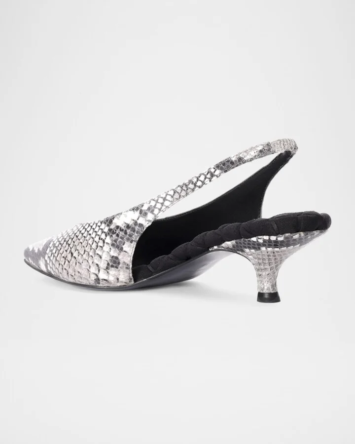 Silvana Python-Embossed Slingback Pumps - Image 2