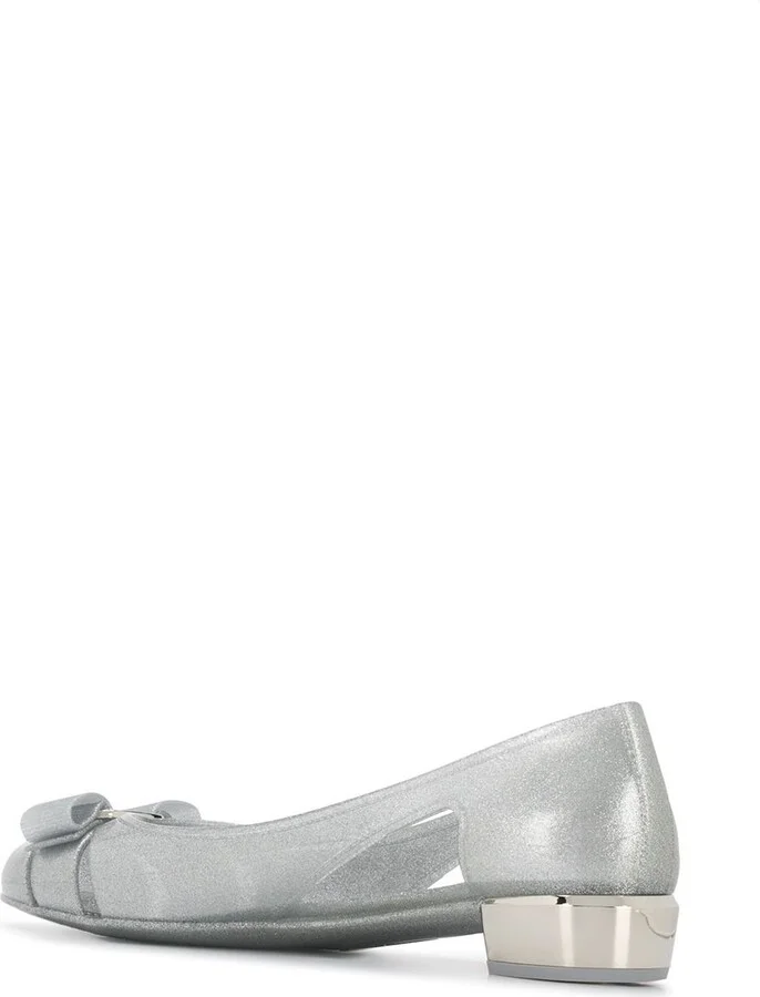 Silver 30mm Jelly Ballet Pumps - Image 3