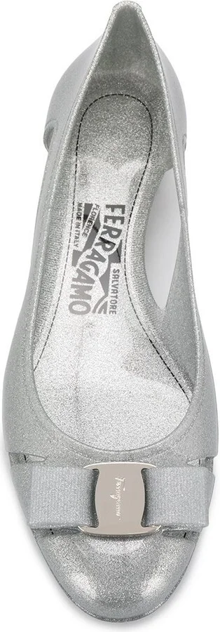 Silver 30mm Jelly Ballet Pumps - Image 4