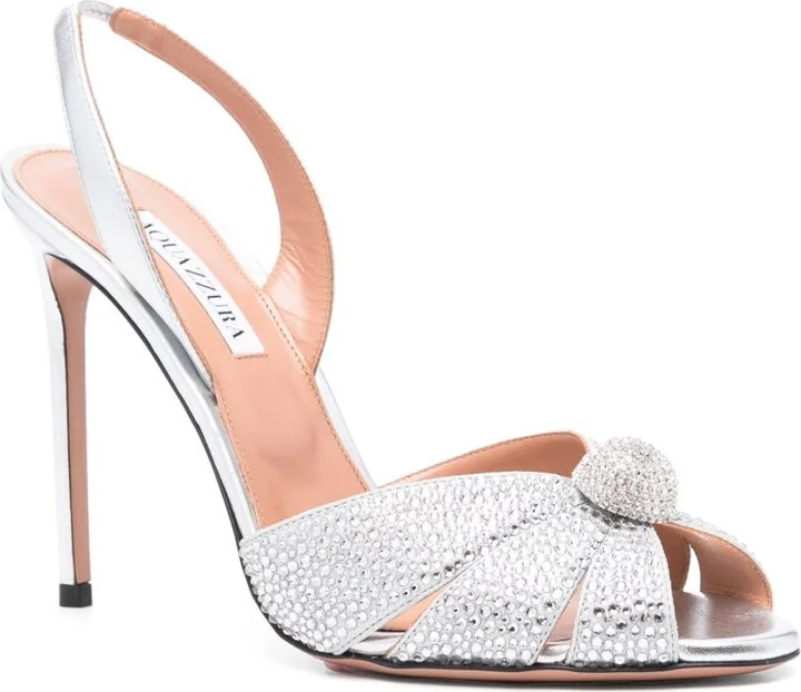 Silver 85mm Love Me Sandals - Image 2