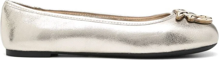 Silver Ballet Flats