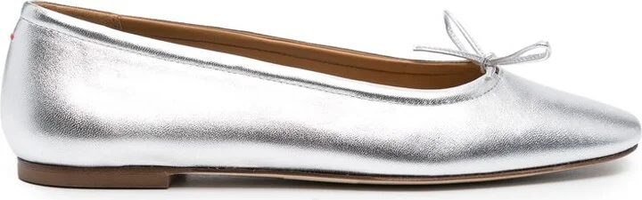 Silver Ballet Flats