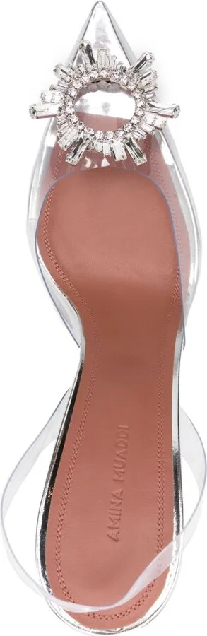 Silver Begum 95 Crystal Slingback Pumps - Image 4