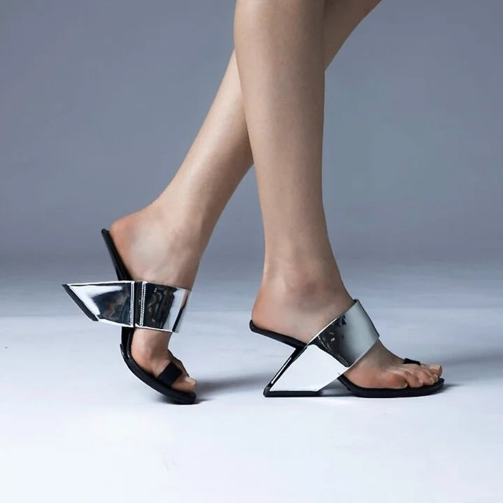 Silver / Black Loop Toe Hi - Mirror Silver Ii - Image 2
