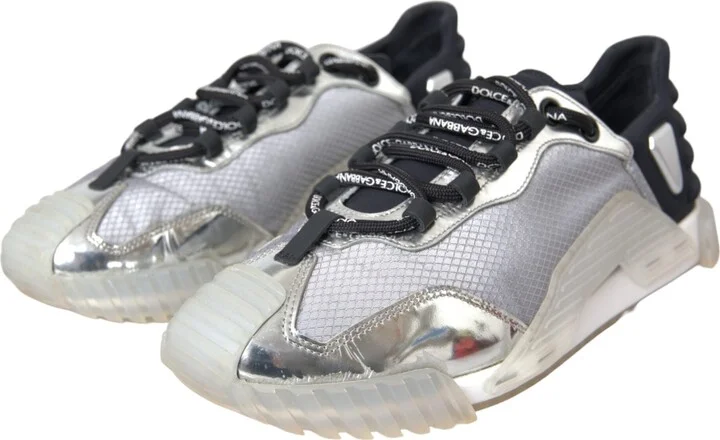 Silver Black Nylon NS1 Low Top Sneakers Men Men's Shoes (Pre-Owned) - Image 3