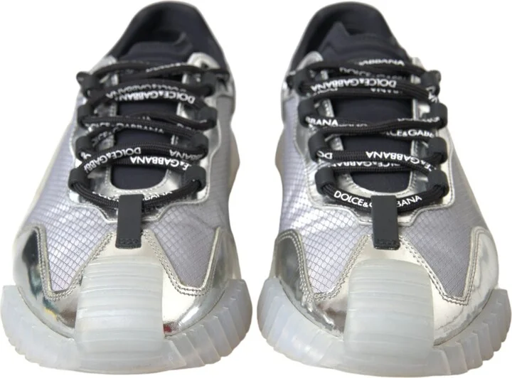 Silver Black Nylon NS1 Low Top Sneakers Men Men's Shoes (Pre-Owned) - Image 2