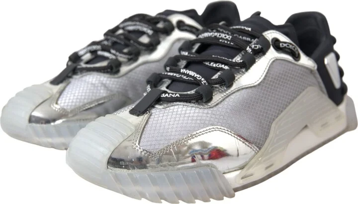 Silver Black Nylon NS1 Low Top Sneakers Men Men's Shoes (Pre-Owned) - Image 3