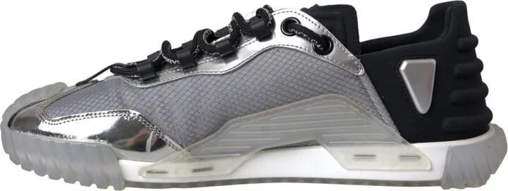 Silver Black Nylon NS1 Low Top Sneakers Men Men's Shoes (Pre-Owned) - Image 5