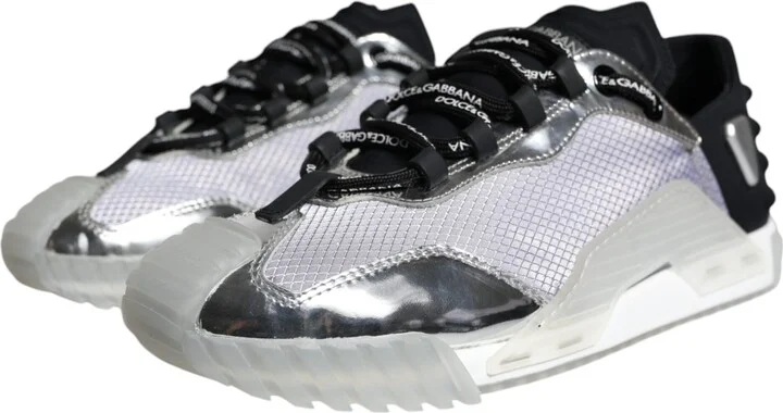 Silver Black Nylon NS1 Low Top Sneakers Men's Shoes (Pre-Owned) - Image 3