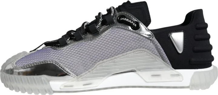 Silver Black Nylon NS1 Low Top Sneakers Men's Shoes (Pre-Owned) - Image 5