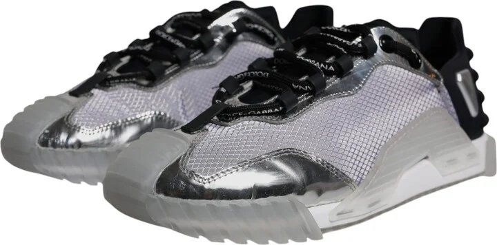 Silver Black Nylon NS1 Low Top Sneakers Men's Shoes (Pre-Owned) - Image 3