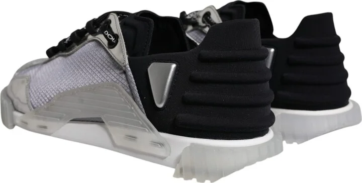 Silver Black Nylon NS1 Low Top Sneakers Men's Shoes (Pre-Owned) - Image 4