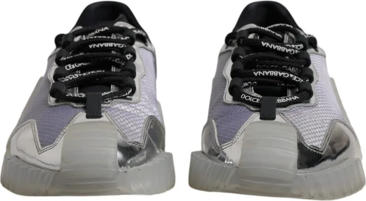 Silver Black Nylon NS1 Low Top Sneakers Men's Shoes (Pre-Owned) - Image 2