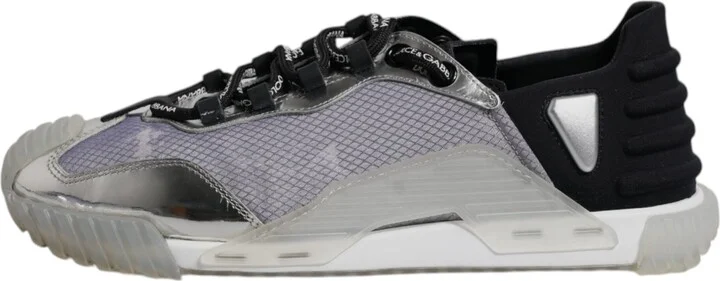Silver Black Nylon NS1 Low Top Sneakers Men's Shoes (Pre-Owned) - Image 6