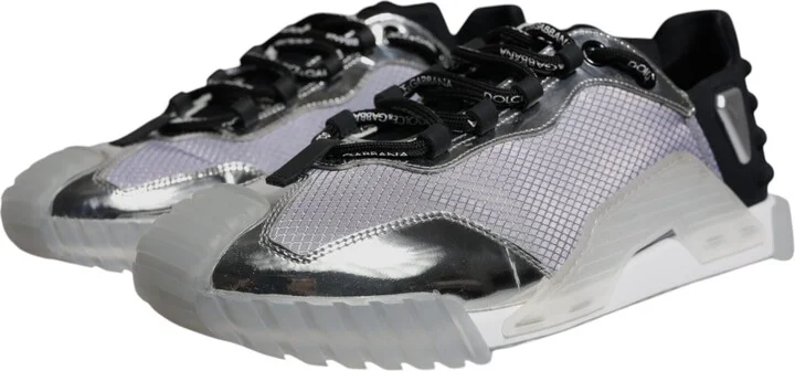 Silver Black Nylon NS1 Low Top Sneakers Men's Shoes (Pre-Owned) - Image 3