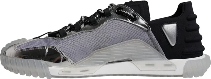Silver Black Nylon NS1 Low Top Sneakers Men's Shoes (Pre-Owned) - Image 5